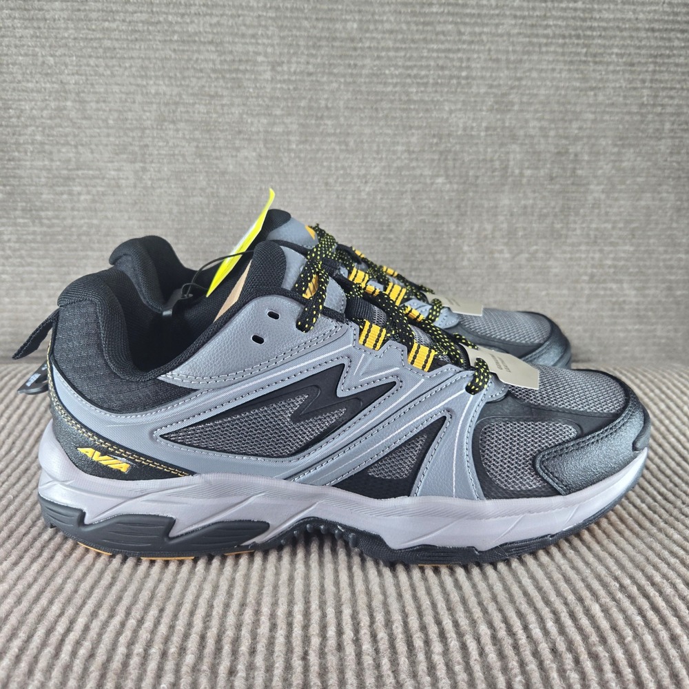 Avia Mens 10.5 Grey Talus Leather Athletic Trail Walking Sneakers MNAV43GX003L - Picture 4 of 7